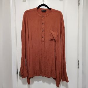 Asos Design Oversized Crinkle Viscose Overhead Shirt w/ Half Placket